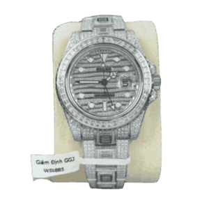 Rolex GMT – Master II 40mm Custom Full Moissanite Baguette HongKong – Customize Diamod