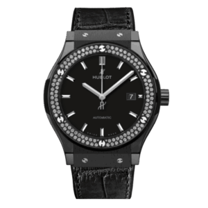 Hublot Classic Fusion Ceramic Diamonds 42mm Black Dial JJZ Base – Customize Version