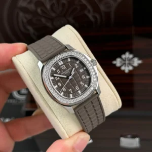 Alternative view of Patek Philippe Aquanaut 5067A-025 35.6mm Diamond Bezel Moissanite Steel – Customize Version