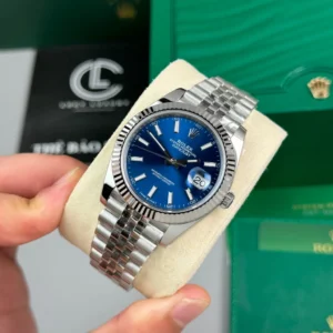 Alternative view of Rolex Datejust 41mm Sliver Blue Dial 126334 – VIP Version