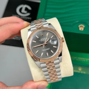 Rolex Datejust 41mm Demi Rose Gold Grey Motif Dial 126331 – VIP Version - Görsel 3