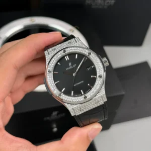 Alternative view of Hublot Classic Fusion Diamonds Moissanite Pave 42mm Dial Black – Customize Diamod