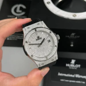 Alternative view of Hublot Classic Fusion Full Diamonds Moissanite Pave 42mm – Customize Diamod