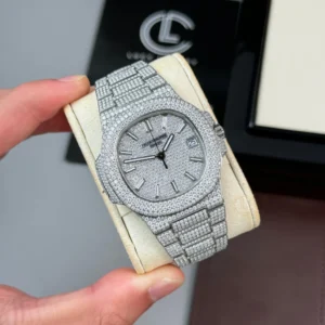 Patek Philippe Nautilus 5711 40mm Up Full 3000pcs Moissanite Pave Hongkong – Customize Diamod - Görsel 3