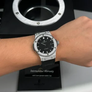 Hublot Classic Fusion Diamonds Moissanite Pave 42mm Dial Black – Customize Diamod - Görsel 4