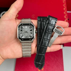 Alternative view of Cartier Santos De Cartier Ceramic CRWSSA0037 39.8mm Miyota.9015 – VIP Version