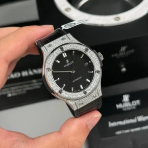 Hublot Classic Fusion Diamonds Moissanite Pave 38mm Black Dial – Handcrafted Diamod - Görsel 3