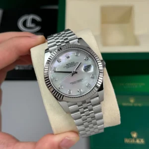 Alternative view of Rolex Datejust 41mm Sliver MOP Dial 126334 – VIP Version
