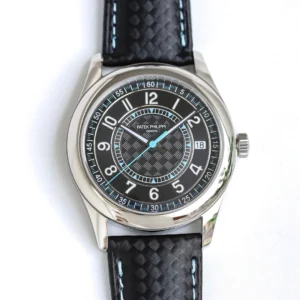 Alternative view of Patek Philippe Calatrava 6007A Steel 40mm Black Tiffany Dial – VIP Version
