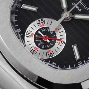 Patek Philippe Nautilus Chronograph 5980/1A-014 40.5mm Black Dial with Leather Strap – VIP Version - Görsel 4