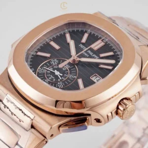 Patek Philippe Nautilus Chronograph 5980/1R-001 40mm Black-Gray Dial Rose Gold – VIP Version - Görsel 4