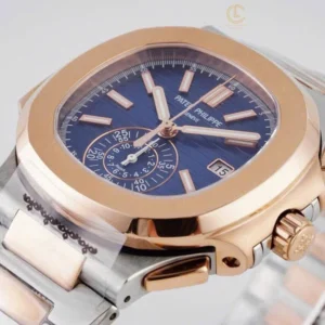 Patek Philippe Nautilus Chronograph 5980/1AR-001 40.5mm Blue Dial Rose Gold Demi – VIP Version - Görsel 6