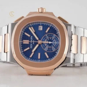 Patek Philippe Nautilus Chronograph 5980/1AR-001 40.5mm Blue Dial Rose Gold Demi – VIP Version - Görsel 4