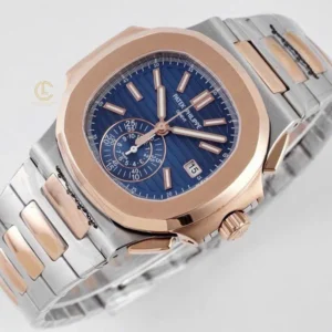 Patek Philippe Nautilus Chronograph 5980/1AR-001 40.5mm Blue Dial Rose Gold Demi – VIP Version - Görsel 3