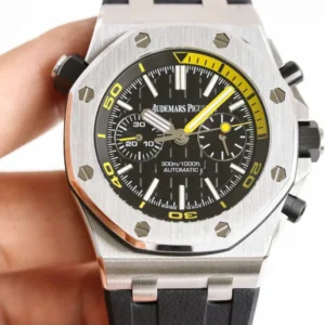 Alternative view of Audemars Piguet Royal Oak Offshore Diver Chronograph Black Yellow 26703ST 42mm – VIP Version