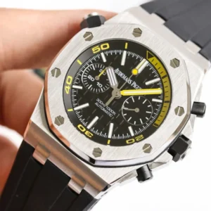Audemars Piguet Royal Oak Offshore Diver Chronograph Black Yellow 26703ST 42mm – VIP Version - Görsel 4