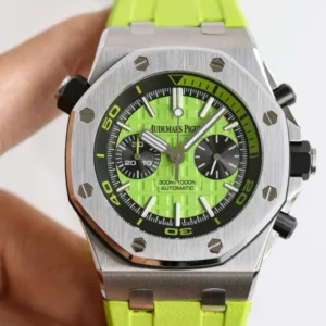 Alternative view of Audemars Piguet Royal Oak Offshore Diver Chronograph in Green 26703ST 42mm – VIP Version