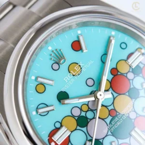 Rolex Oyster Perpetual 41mm 124300 Mặt Số Ice Blue Họa Tiết Celebration Steel – VIP Version - Görsel 4