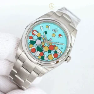 Rolex Oyster Perpetual 41mm 124300 Mặt Số Ice Blue Họa Tiết Celebration Steel – VIP Version - Görsel 3