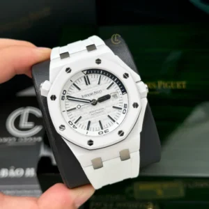 Alternative view of Audemars Piguet Royal Oak Offshore Diver 15707CE 42mm White Dial Ceramic – VIP Version