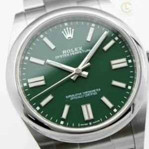 Alternative view of Rolex Oyster Perpetual 41mm 124300 Green Dial Steel – VIP Version