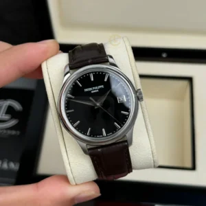 Alternative view of Patek Philippe Calatrava 5227G-001 39mm Black Dial Steel – VIP Version