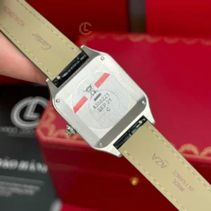 Cartier Santos – Dumont  White Dial Benzel Swarovski 38mm x 27.5mm Steel – VIP VERSION - Görsel 6
