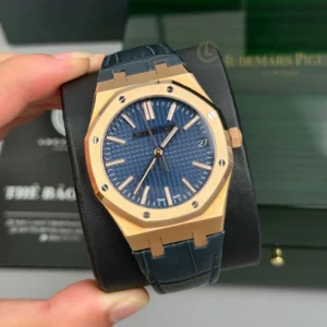 Alternative view of Audemars Piguet Royal Oak 15510OR Yellow Gold 41mm Blue Dial – VIP Version