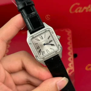 Cartier Santos – Dumont  White Dial Benzel Swarovski 38mm x 27.5mm Steel – VIP VERSION - Görsel 3