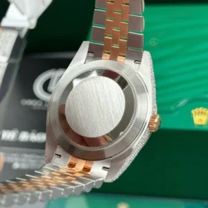 Rolex Datejust 41mm Full Moissanite Hongkong Demi Rose Gold – Handcrafted Diamod - Görsel 8