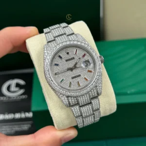 Rolex Datejust 41mm Insex Ruby Full Moissanite Hongkong – Customize Diamod - Görsel 3