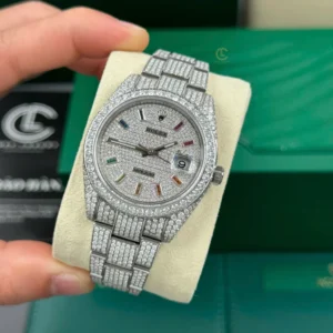 Rolex Datejust 41mm Insex Ruby Full Moissanite Hongkong – Customize Diamod - Görsel 4
