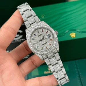 Alternative view of Rolex Datejust 41mm Insex Ruby Full Moissanite Hongkong – Customize Diamod