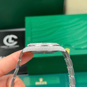 Rolex Datejust 41mm Insex Ruby Full Moissanite Hongkong – Customize Diamod - Görsel 7