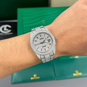 Rolex Datejust 41mm Insex Ruby Full Moissanite Hongkong – Customize Diamod - Görsel 5