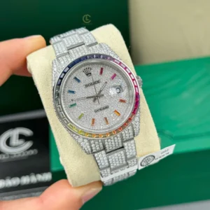 Alternative view of Rolex Datejust 41mm Benzel Ruby Full Moissanite Hongkong – Customize Diamod