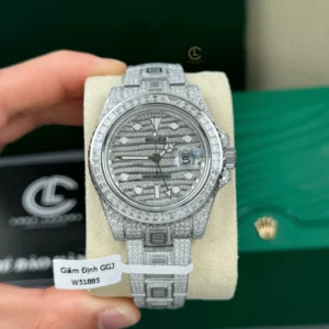 Rolex GMT – Master II 40mm Custom Full Moissanite Baguette HongKong – Customize Diamod - Görsel 4
