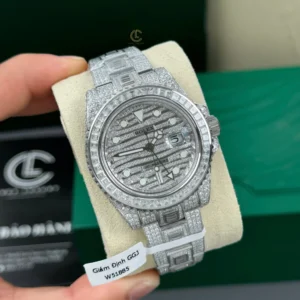 Rolex GMT – Master II 40mm Custom Full Moissanite Baguette HongKong – Customize Diamod - Görsel 3