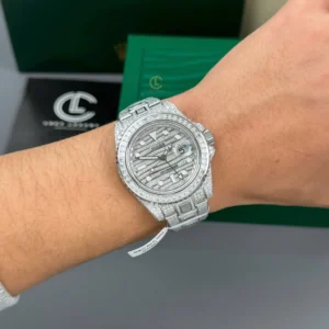 Rolex GMT – Master II 40mm Custom Full Moissanite Baguette HongKong – Customize Diamod - Görsel 6