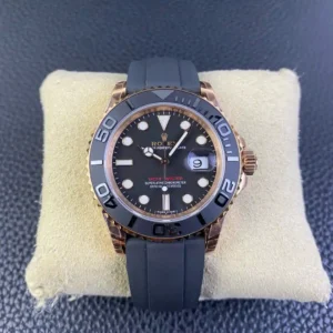 Alternative view of Rolex Yacht-Master 126655-0002 Rose Gold Black Dial 40mm – VIP Version