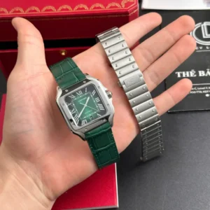Alternative view of Cartier Santos De Cartier Green Dial Large WSSA0062 39.8mm – VIP Version