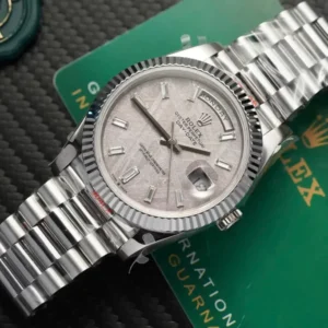 Alternative view of Rolex Day Date M228236-0011 “Meteorite” Custom Dial 40mm – Handcrafted Version