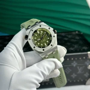 Alternative view of Audemars Piguet Royal Oak Offshore Diver 15720ST 42mm Green Dial – VIP Version