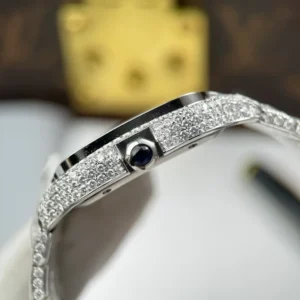 Cartier Santos de Cartie Larger Full Diamond 39.8mm – Handcrafted Diamod - Görsel 7
